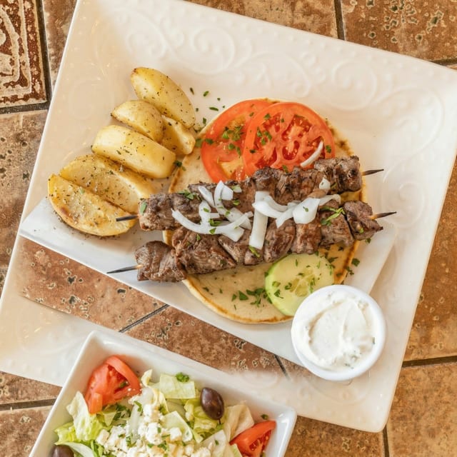 Lamb Shish Kebab Platter.
