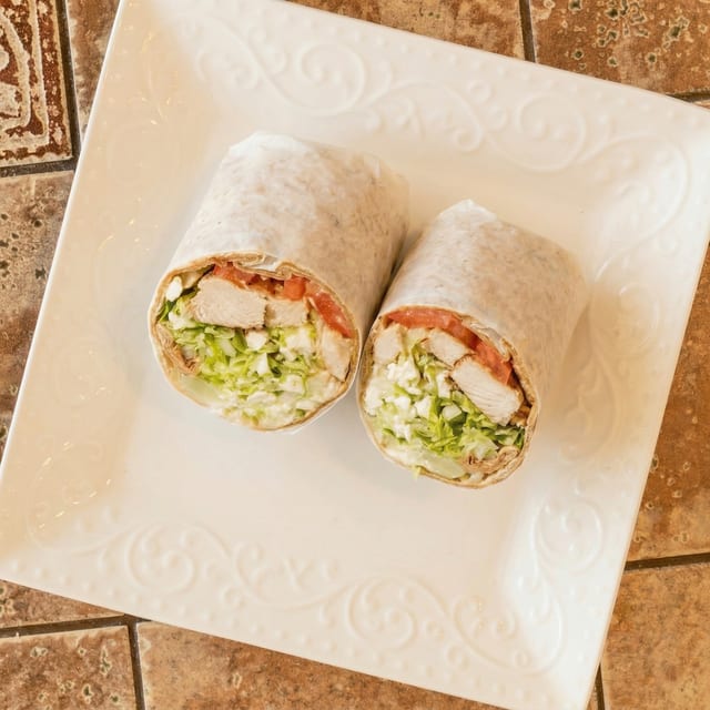 Chicken Greek Salad Sandwich.